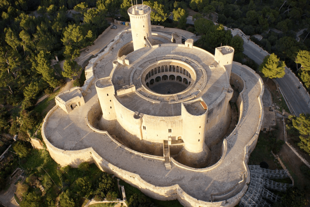 Vista aérea del Castillo de Bellver.